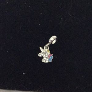 Sterling silver unicorn with crystal charm